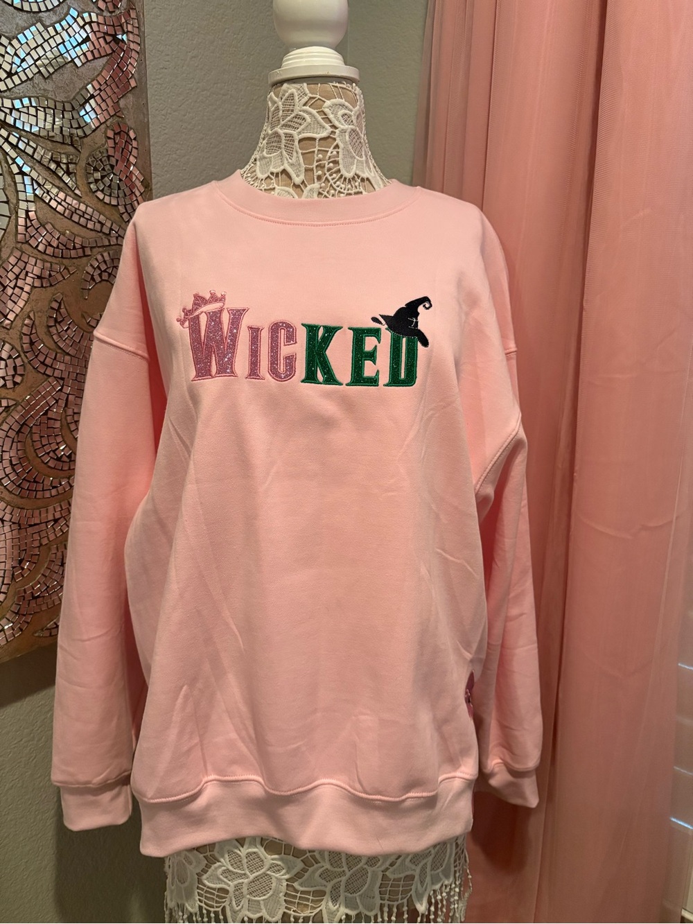 Pink Wicked Graphic Crewneck Sweatshirt - Unbranded